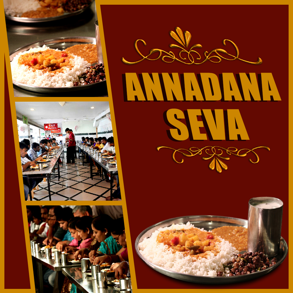 Annadanam seva — nourishing meals offered with devotion.